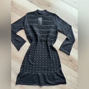 NWT SWNY DRESS BLACK LONG SLEEVE WOMENS MEDIUM